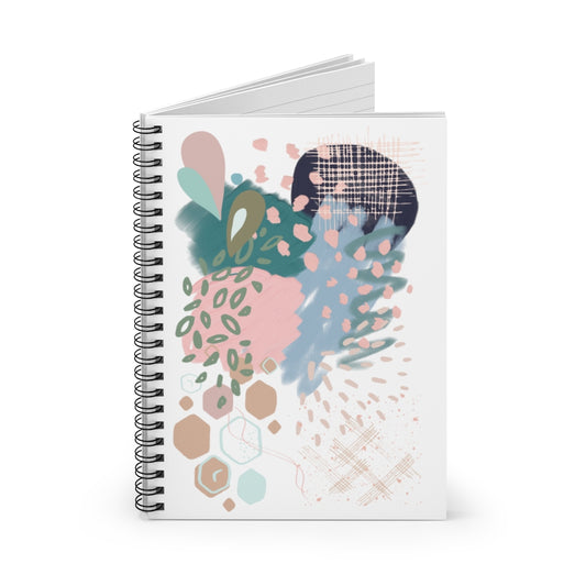 Abstract in Pink and Green Spiral Notebook