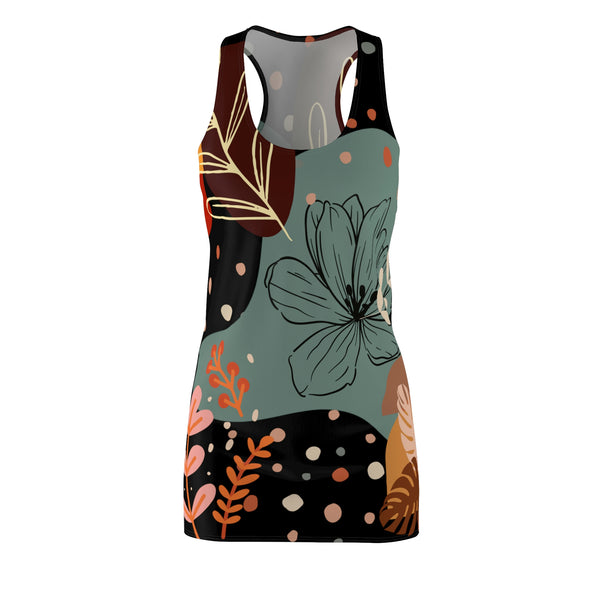 Boho Abstract Racerback Dress for Women for Spring Summer AOP Dress for Ladies Bohemian Style Summer Dress