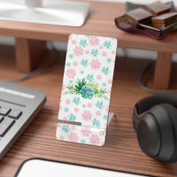Pink and Green Succulents Mobile Phone Stand