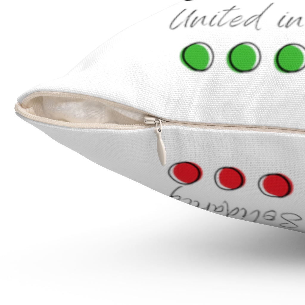 United in Solidarity Square Pillow - White