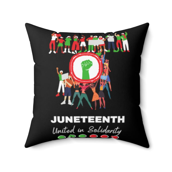 United in Solidarity Square Pillow - Black