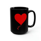 One Heart Forever Mug, 15oz Black