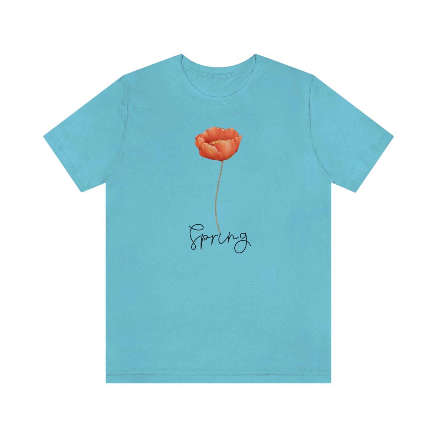 Flower T Shirt for Spring T Shirt for Women for Gift Orange Flower Ladies Spring Gift Flower Shirt