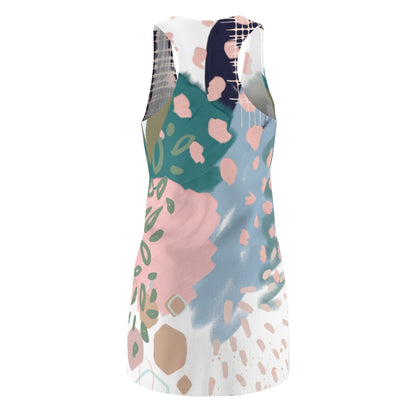 Abstract in Pink and Green Racerback Dress