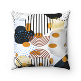 Circles, Bars, and Rocks Square Pillow