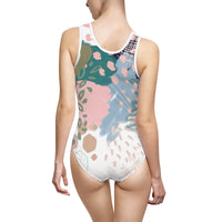 Abstract in Pink and Green Women's Swimsuit