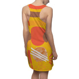 Earth Tones Abstract Women's Racerback Dress - Yellow