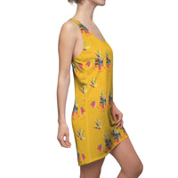 Tropical Pineapple Women's Racerback Dress -Yellow