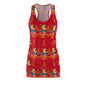 Tropical Pineapple Women's Racerback Dress - Dark Red