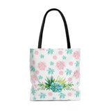 Pink and Green Succulents Tote Bag
