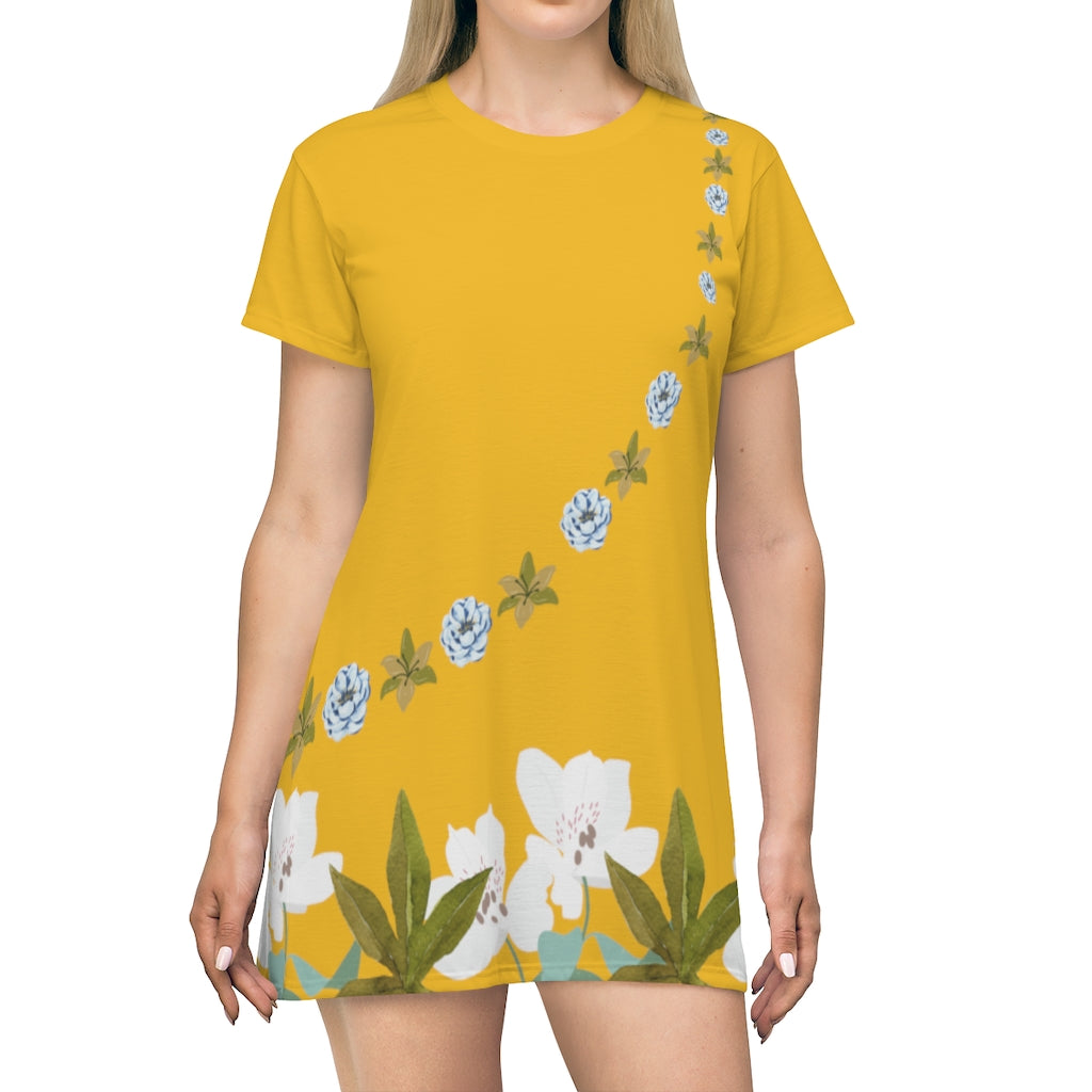 Summer Breeze T-Shirt Dress - Yellow