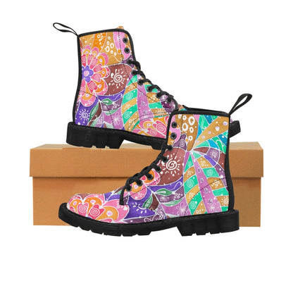 Multicolor Abstract Women's Boots