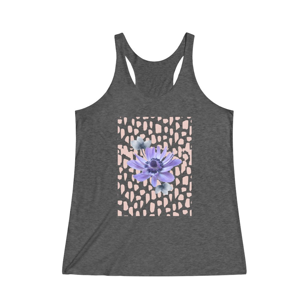 Purple Anemone Women's Tri-Blend Racerback Tank