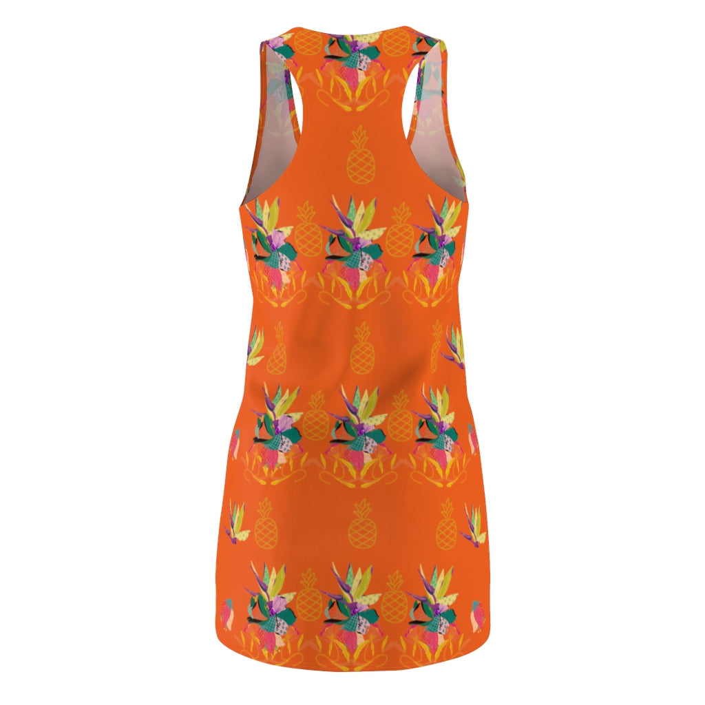 Tropical Pineapple Women's Racerback Dress - Orange