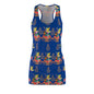 Tropical Pineapple Women's Racerback Dress - Dark Blue