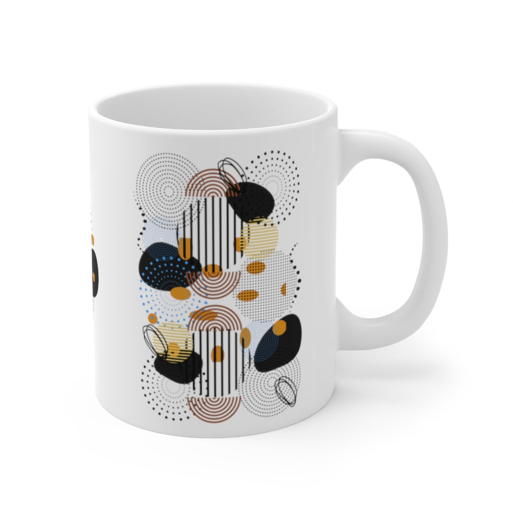 Circles, Bars, and Rocks 11oz Mug - White