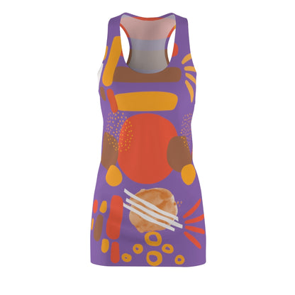 Earth Tones Abstract Women's Racerback Dress - Light Purple