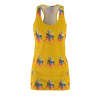 Tropical Pineapple Women's Racerback Dress -Yellow