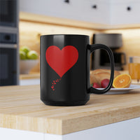 One Heart Forever Mug, 15oz Black