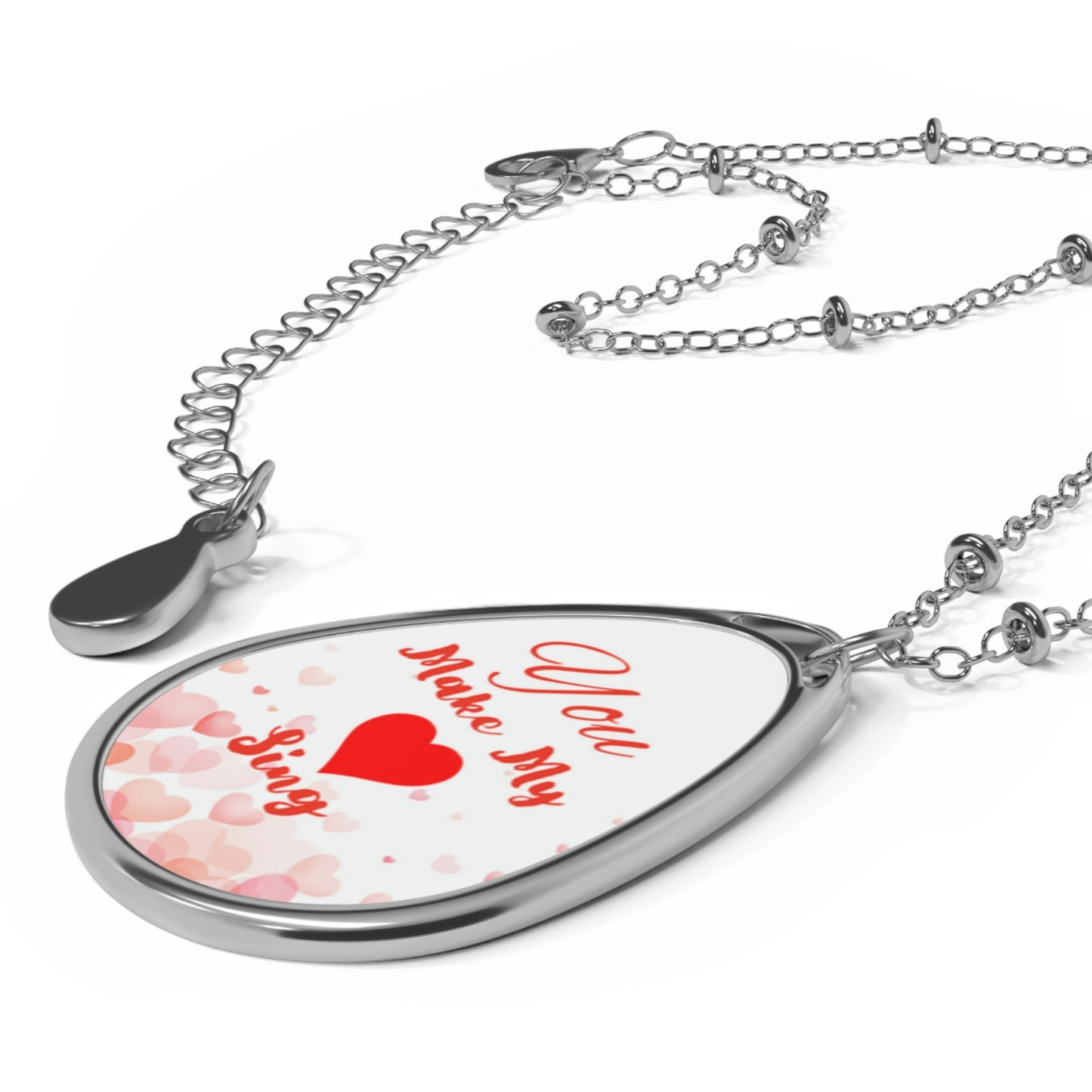 You Make My Heart Sing Oval Necklace Valentine Jewelry