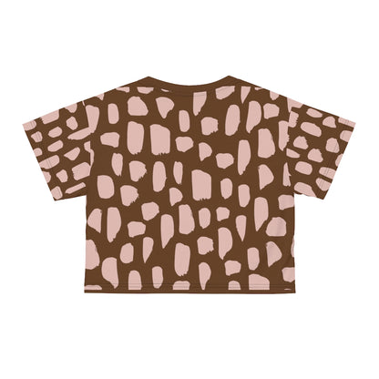 Pink on Brown Crop Tee