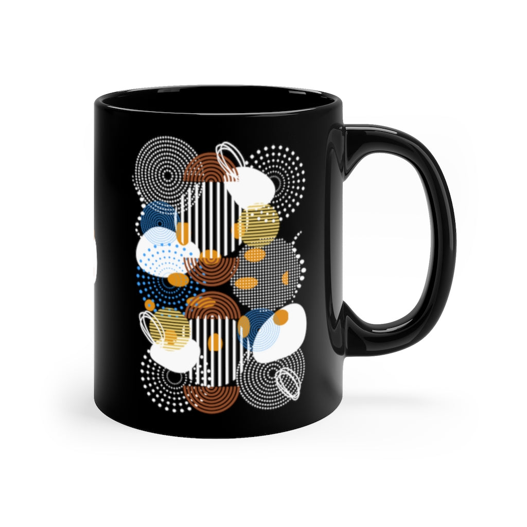 Circles, Bars and Mugs 11oz Mug - Black