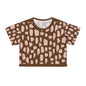 Pink on Brown Crop Tee