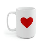 One Heart One Love Valentine Red Heart Mug 15oz White