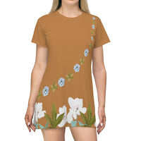 Summer Breeze T-Shirt Dress - Light Brown