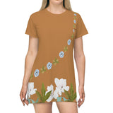 Summer Breeze T-Shirt Dress - Light Brown