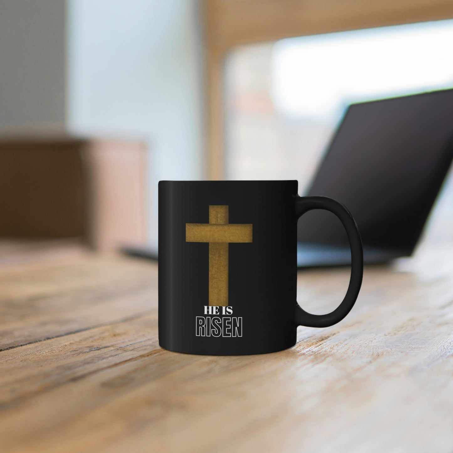 Easter Mug for Gift for Palm Sunday Cross - 11 oz Black