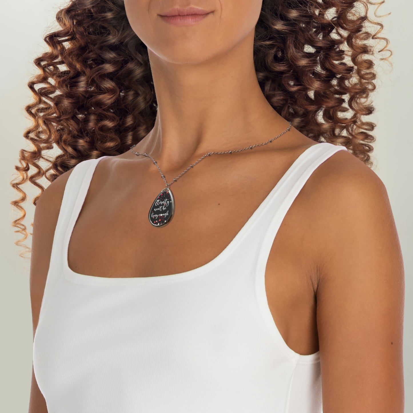 Eternity Won't Be Long Enough Oval Necklace Valentine Jewelry - Black
