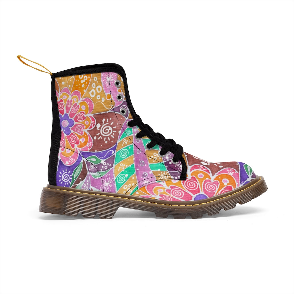 Multicolor Abstract Women's Boots