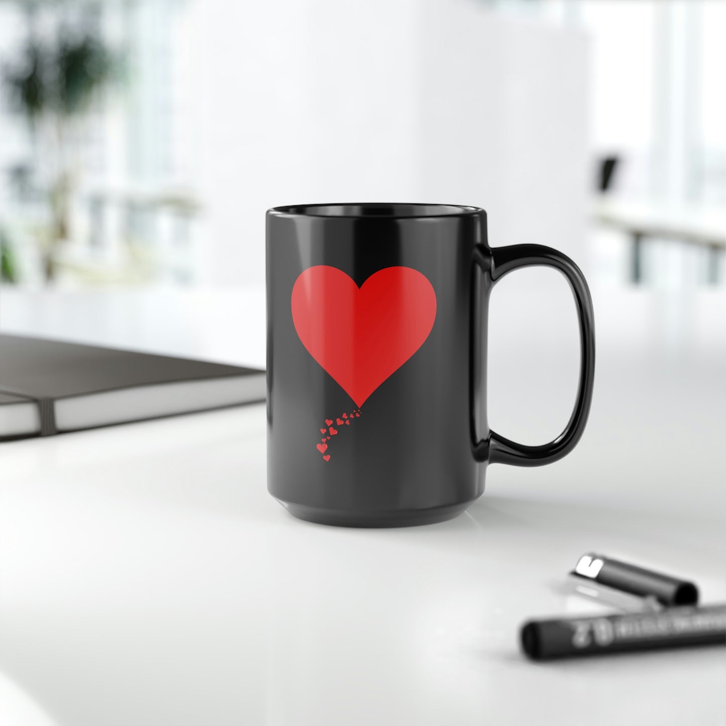 One Heart Forever Mug, 15oz Black