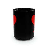 One Heart Forever Mug, 15oz Black