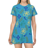 Spring T-Shirt Dress - Turquoise