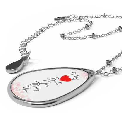 My Heart Beats Oval Necklace Valentine Jewelry