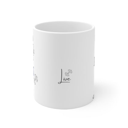 Run Walk Jump Lift Live Mug White