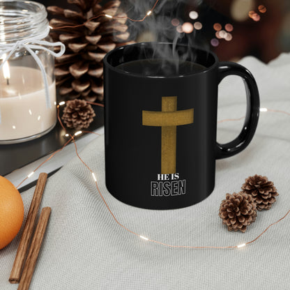 Easter Mug for Gift for Palm Sunday Cross - 11 oz Black