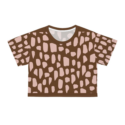 Pink on Brown Crop Tee
