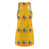 Tropical Pineapple Women's Racerback Dress -Yellow