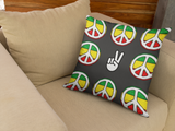 Peace Square Pillow - Black