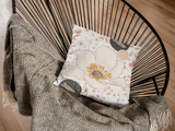 Peach Flower Abstract Square Pillow