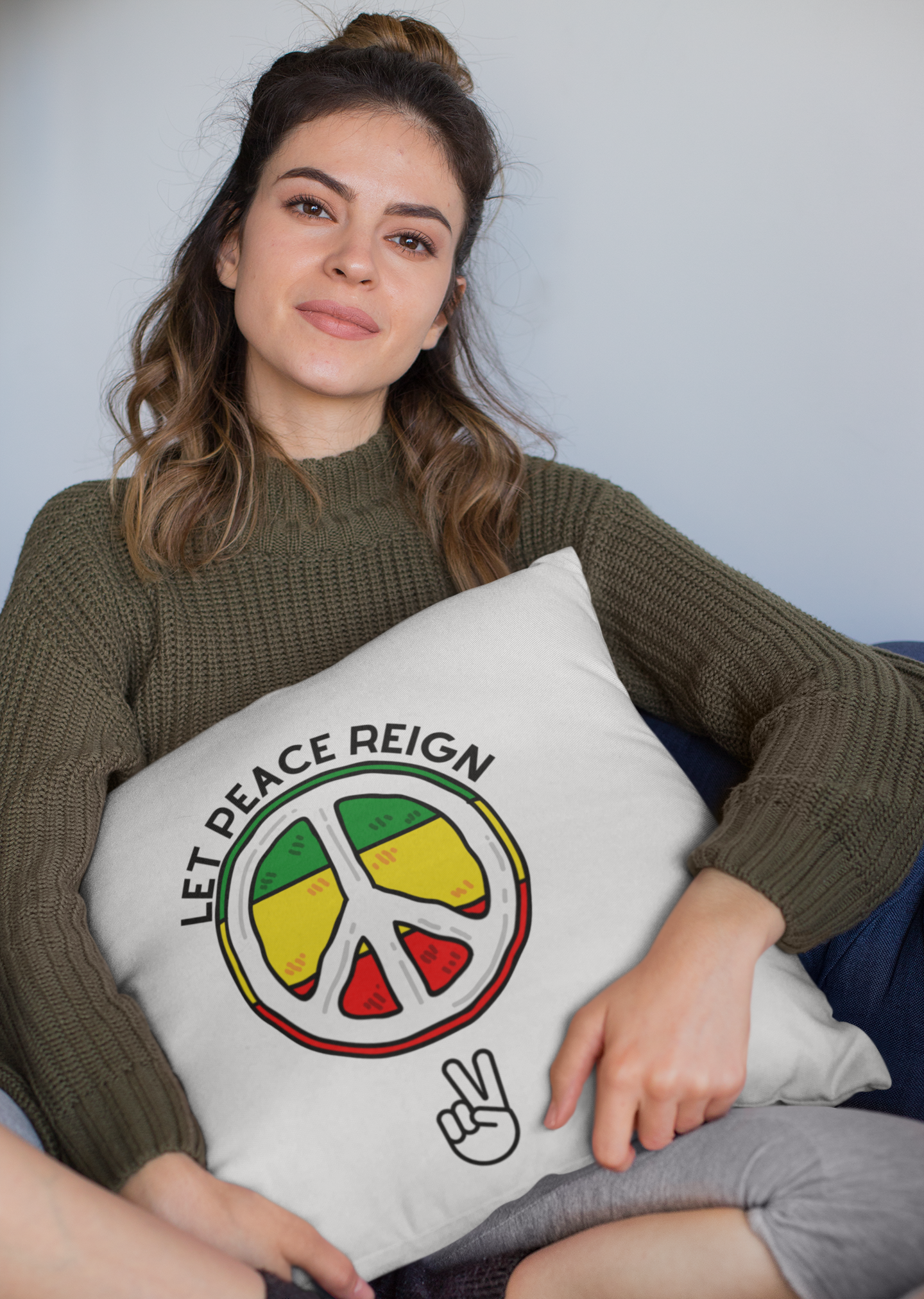 Let Peace Reign Square Pillow 2