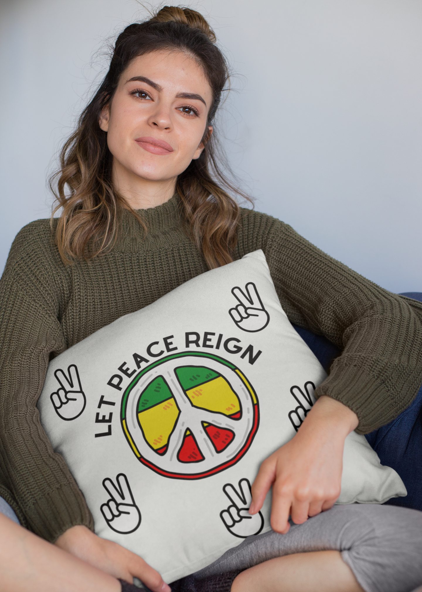 Let Peace Reign Square Pillow