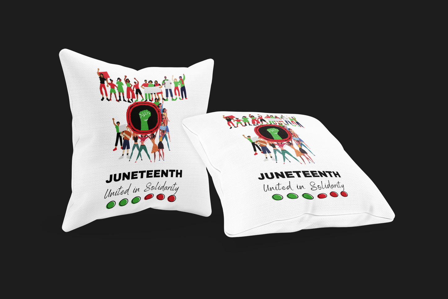 United in Solidarity Square Pillow - White
