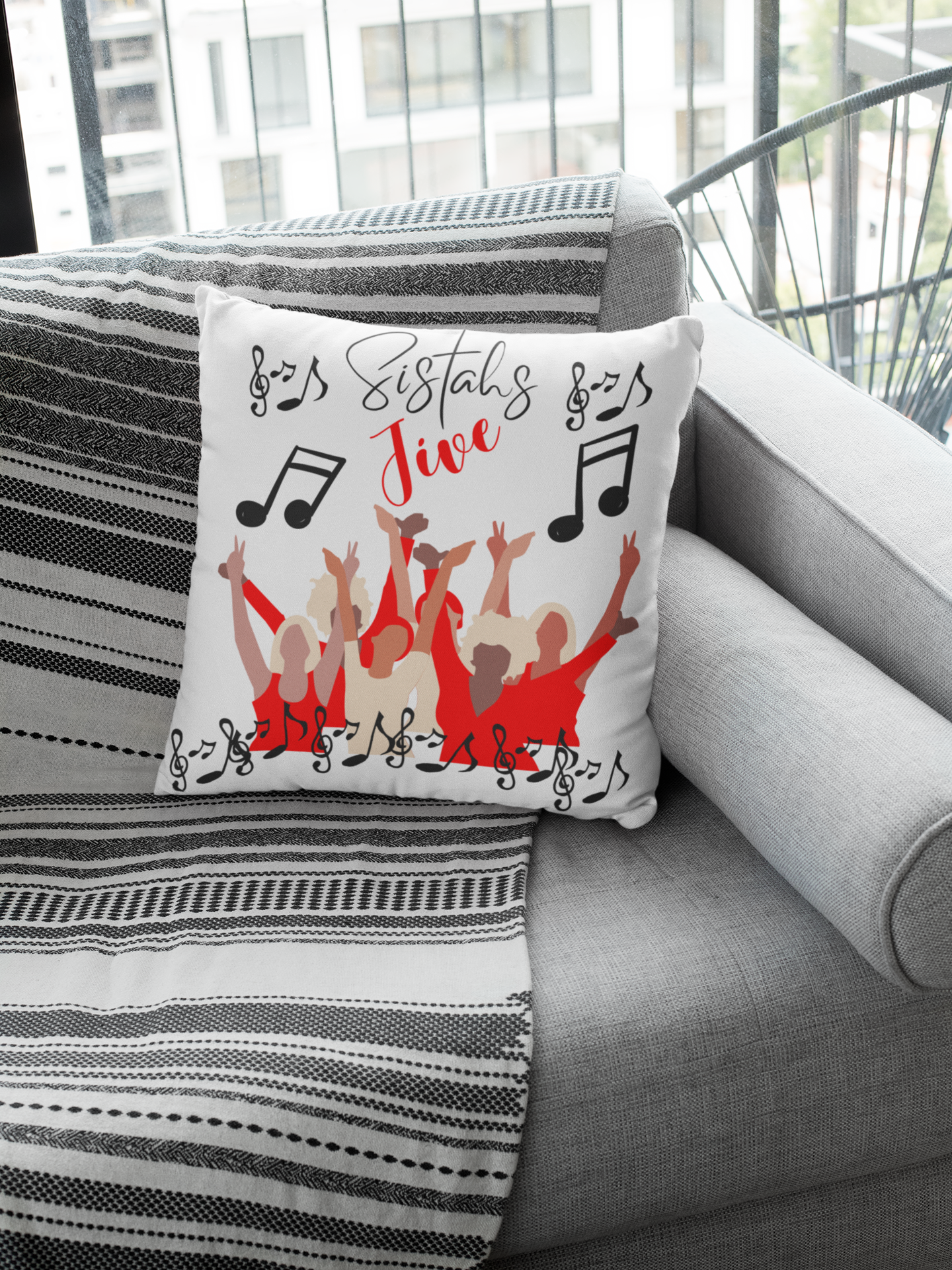 Sistahs Jive Square Pillow