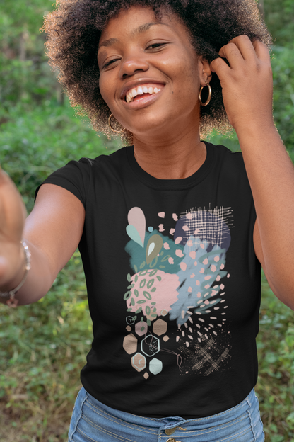 Abstract in Pink and Green Unisex Tee