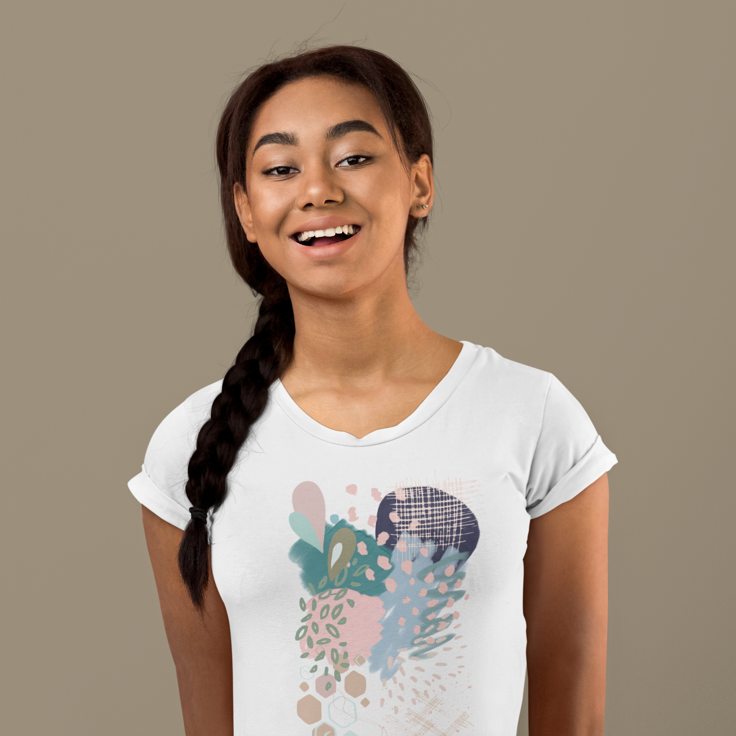 Abstract in Pink and Green Unisex Tee