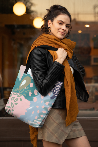 Abstract in Pink and Green Tote Bag